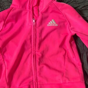 Adidas Neon Pink Hoodie with Logo